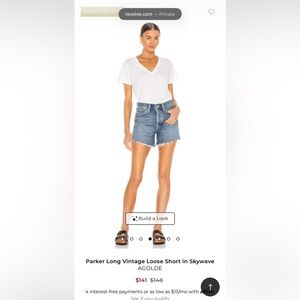 AGOLDE denim like new retail $148 Parker long shorts: blue, raw hem “skywave”